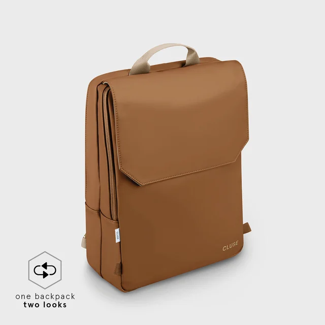CLUSE Réversible Backpack, Camel Beige, Gold Colour CX03508 kol saati