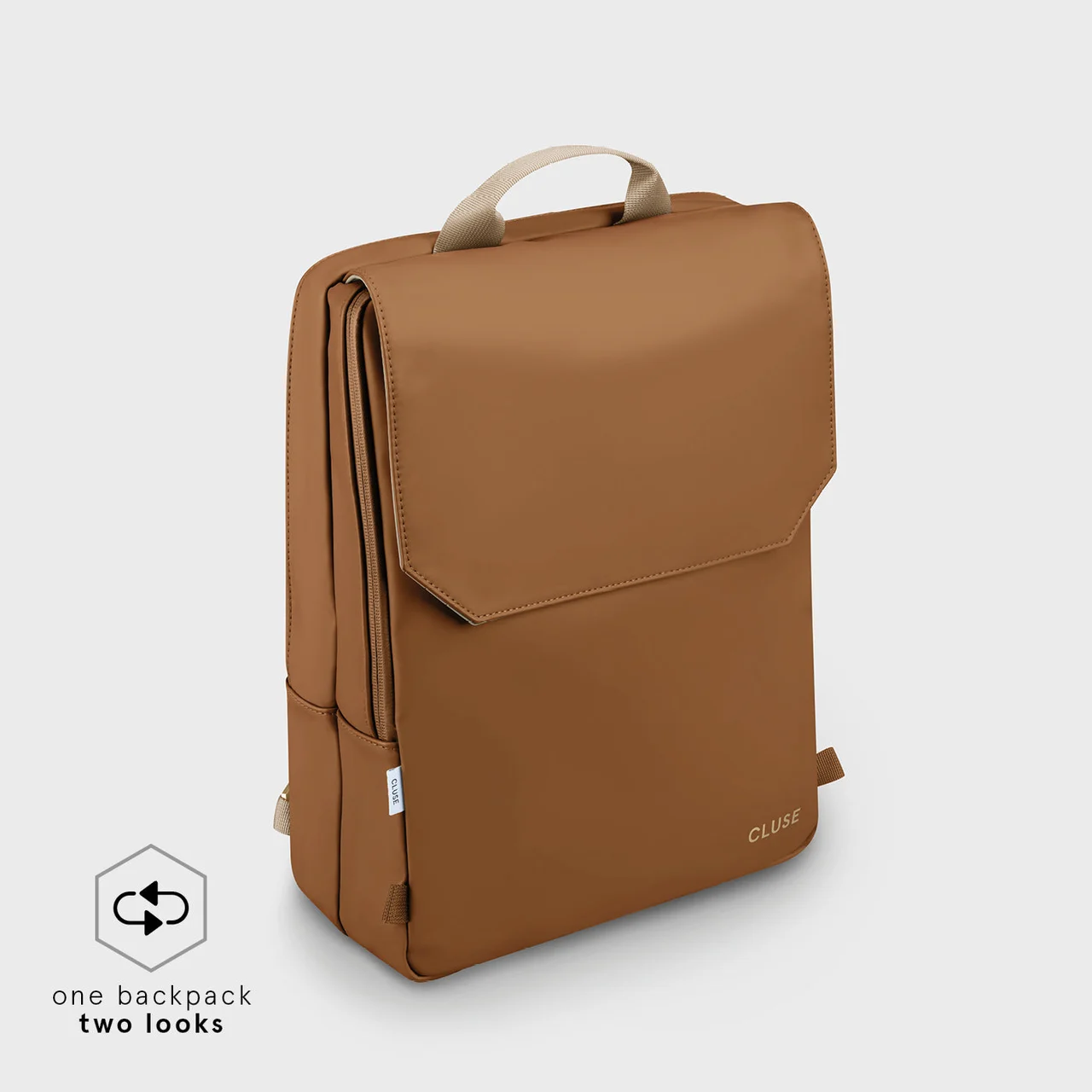 CLUSE Réversible Backpack, Camel Beige, Gold Colour CX03508 kol saati