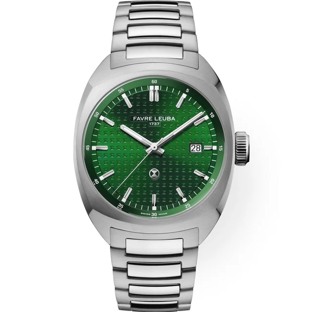 Favre Leuba Chief Date Green Dial on Bracelet 00.20102.102.03.200 kol saati