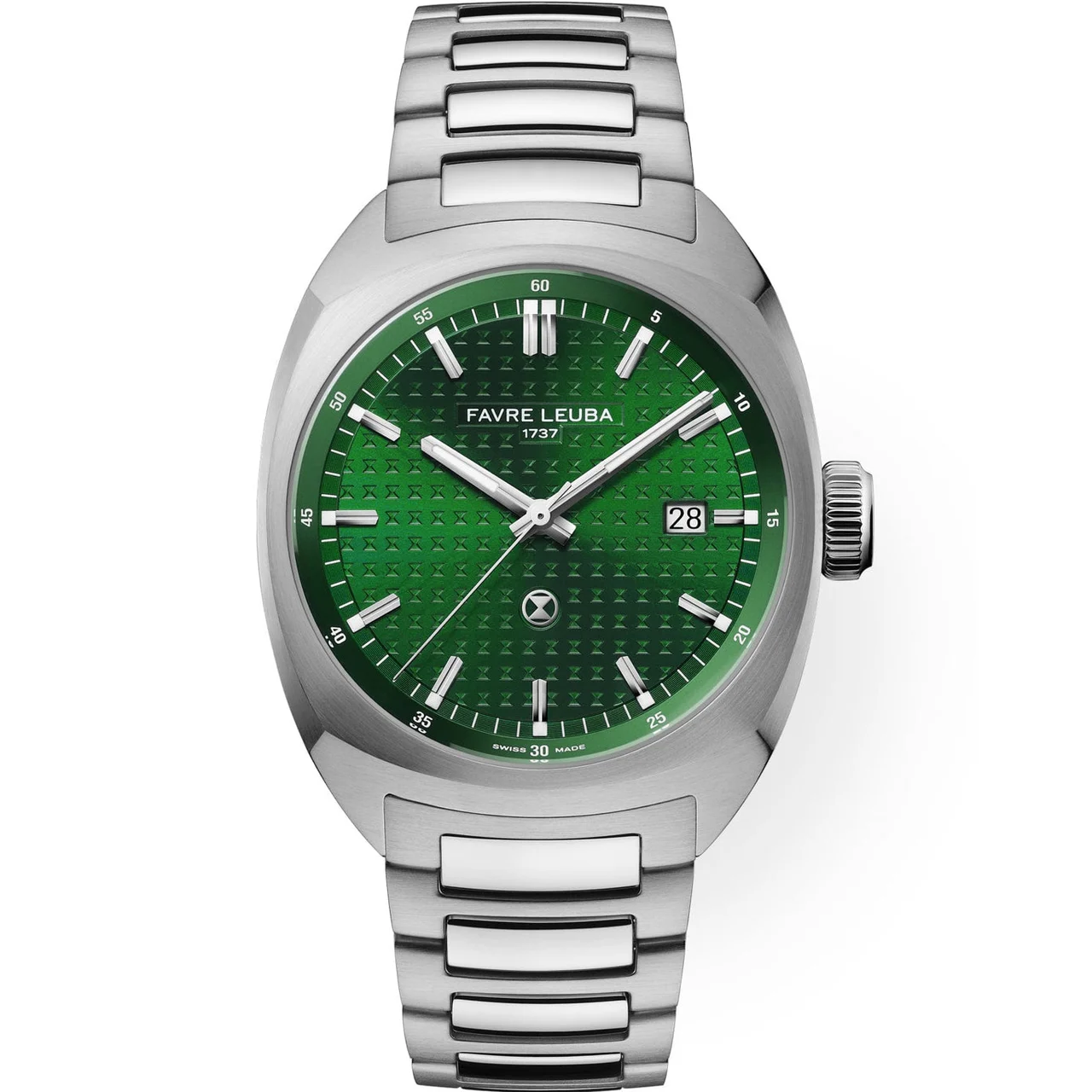 Favre Leuba Chief Date Green Dial on Bracelet 00.20102.102.03.200 40 mm kol saati