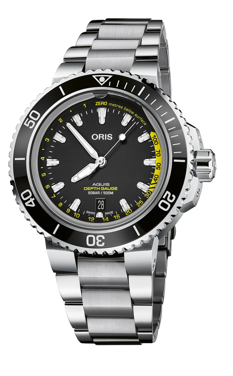 Oris Aquis Depth Gauge 01 733 7755 4154-Set MB 45.8 mm kol saati