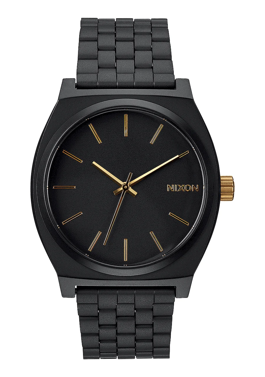 Nixon US Time Teller - Matte Black / Gold A045-1041-00 37 mm kol saati