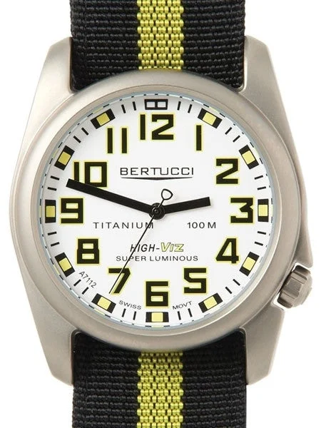 Bertucci High-Viz 44mm Titanium Watch with SuperLuminova Dial #13417 kol saati