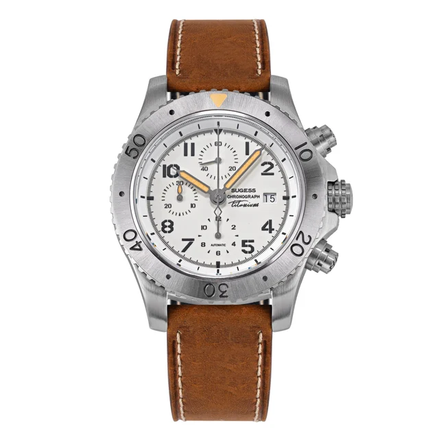Sugess Titanium Chronograph White Dial S464 Titanium Chronograph White Dial kol saati