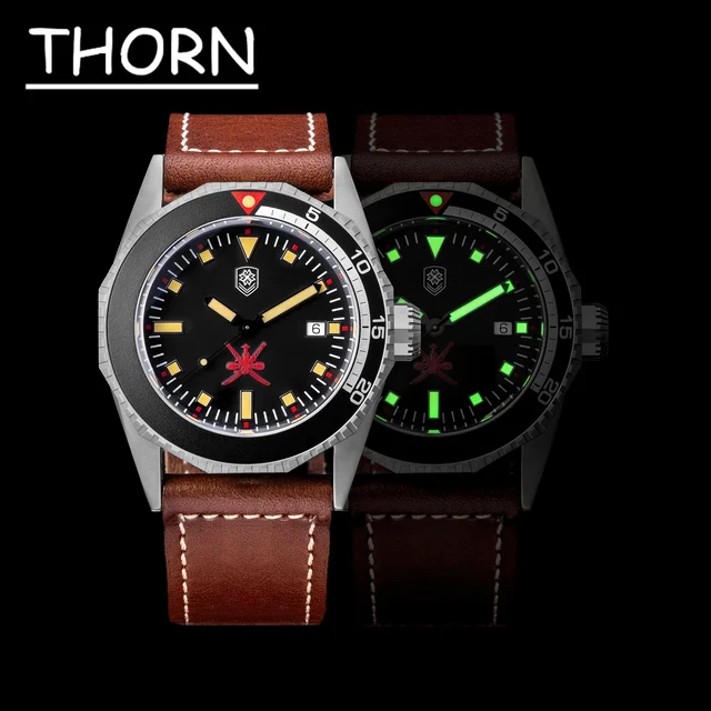 Tandorio Thorn T019 Titanium Diver PT5000 Automatic Sapphire 20bar 45MM big Watch C3 Lume