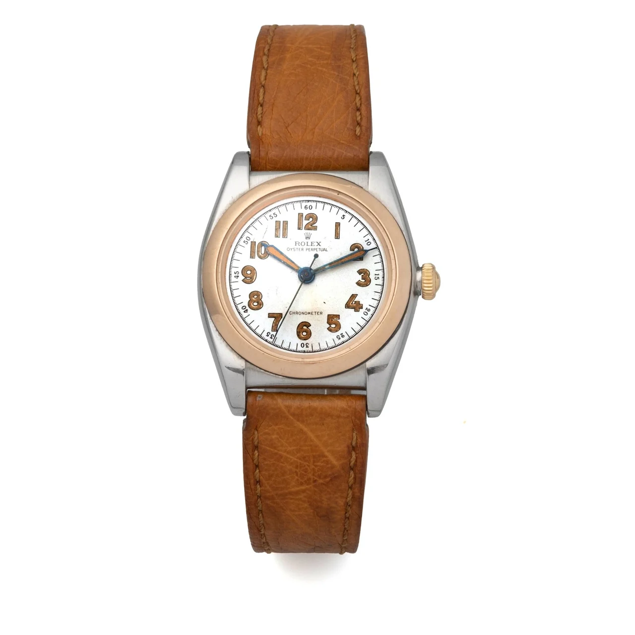 Rolex ROLEX, REF. 3133, BUBBLEBACK, STEEL AND PINK GOLD kol saati