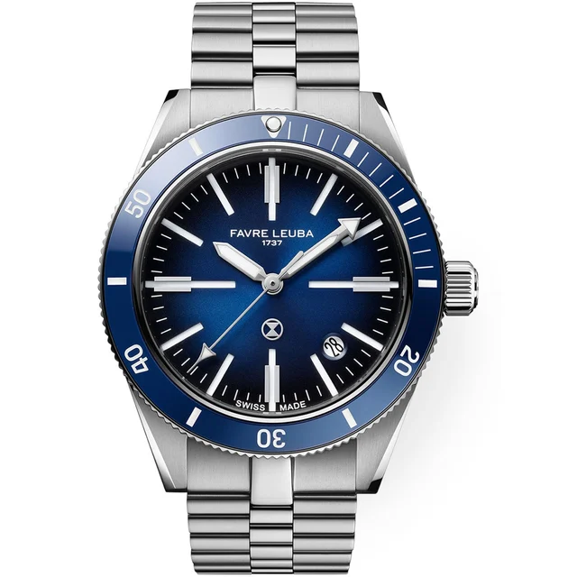 Favre Leuba Deep Raider Renaissance Blue Dial on Bracelet 00.20308.101.02.200 kol saati