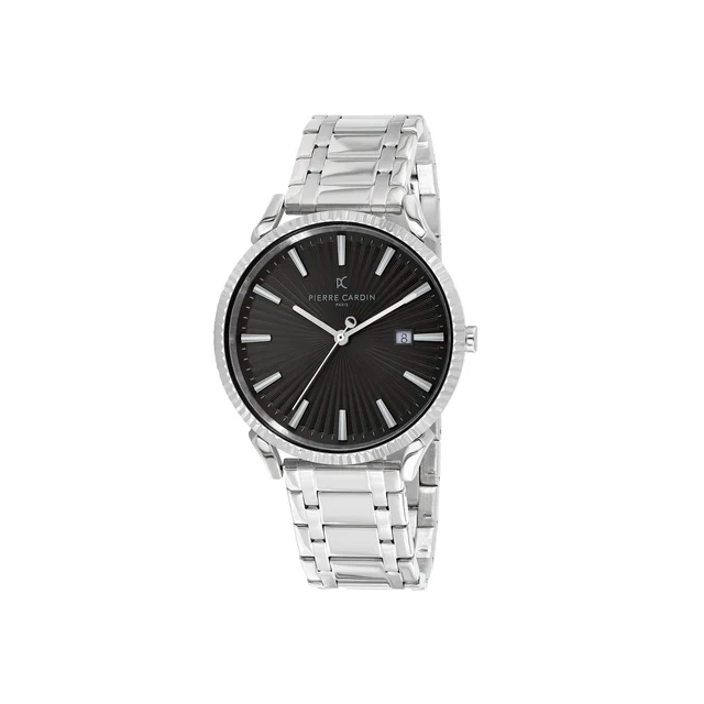 PIGALLE MENS Pigalle Metal Link Watch with Fluted Bezel and Black Dial CPI.2129 kol saati