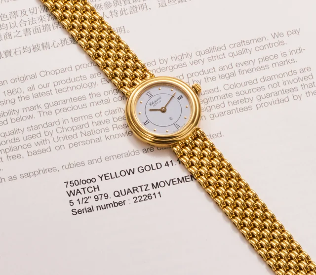 Chopard Ref. 11-7177-YB, integrated bracelet; 18K yellow gold (“ ”) kol saati