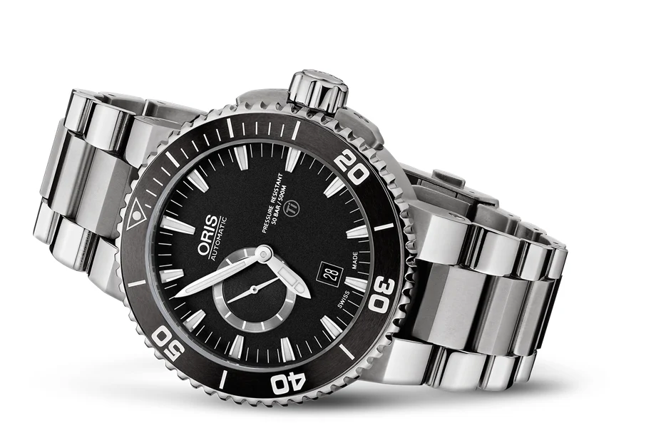 Oris Aquis Titan Small Second, Date 01 743 7664 7154-07 8 26 75PEB 46 mm kol saati