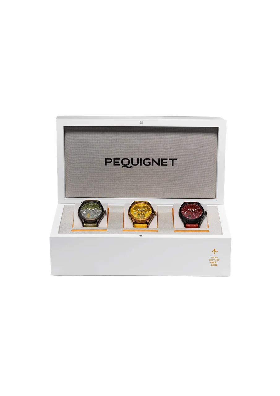 Pequignet Royale Coffret 3 saphir couleurs 42 mm kol saati