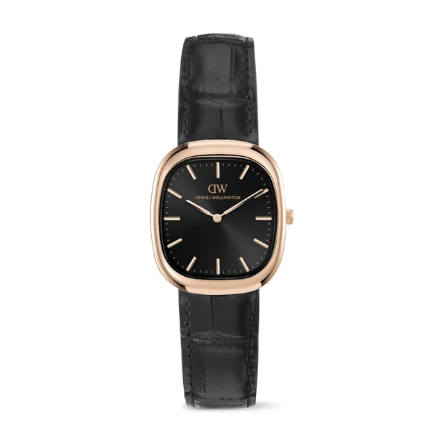 DANIEL WELLINGTON Cort Black Leather Black Rose Gold DW00100987 kol saati