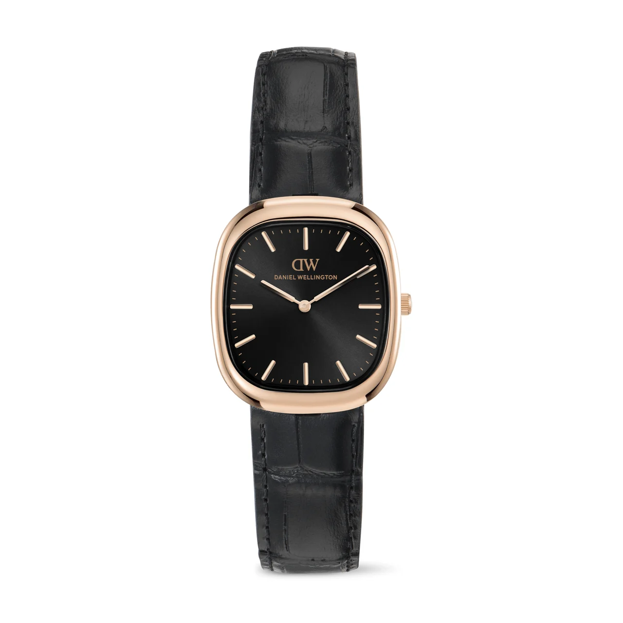 DANIEL WELLINGTON Cort Black Leather Black Rose Gold DW00100987 38 mm kol saati