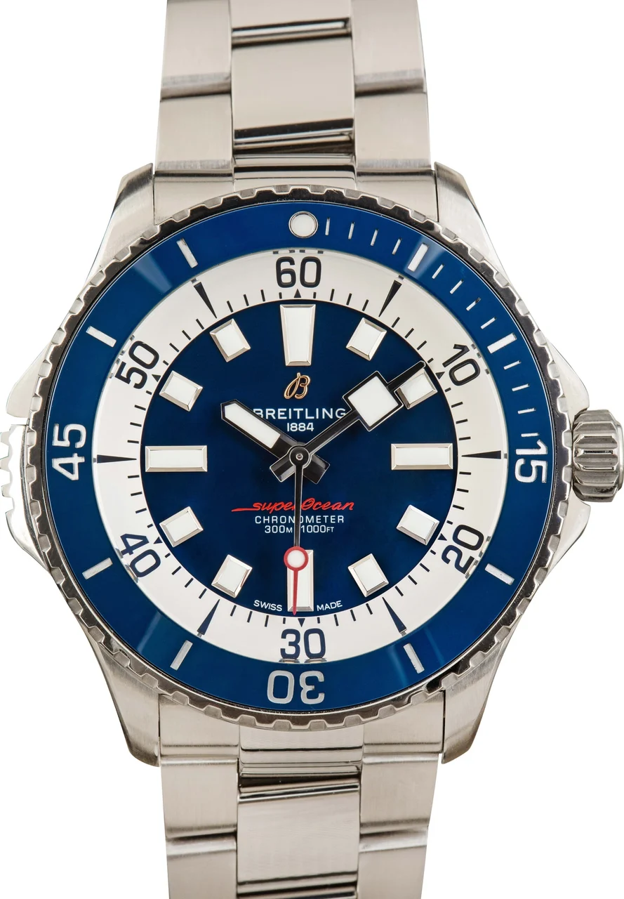 Breitling Superocean Automatic 46 Blue Dial A17378E71C1A1 kol saati
