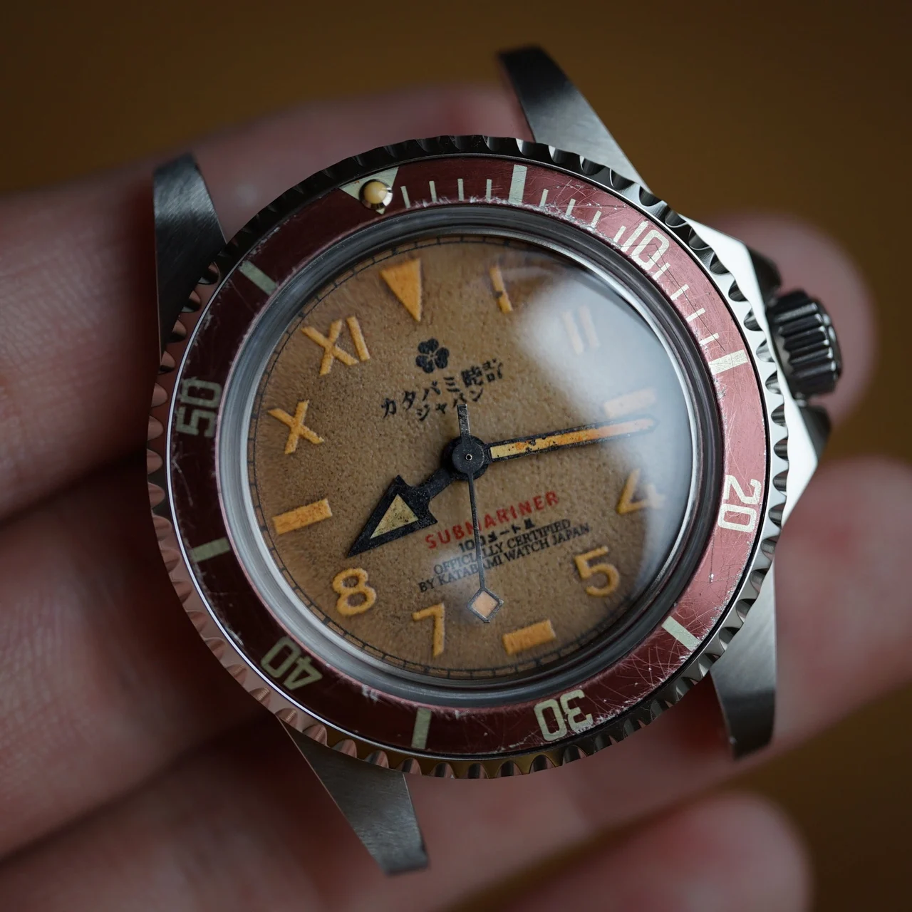 KATABAMI WATCH JAPAN The Diver “ Cali-Brown ” 40 mm kol saati
