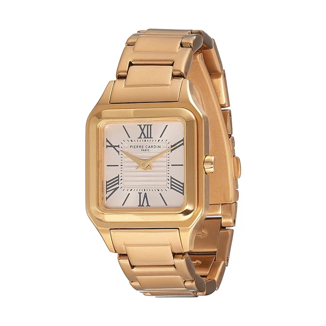 Ménilmontant Carré Women’s Square Watch - Gold Case, White Mother of Pearl Look Dial with