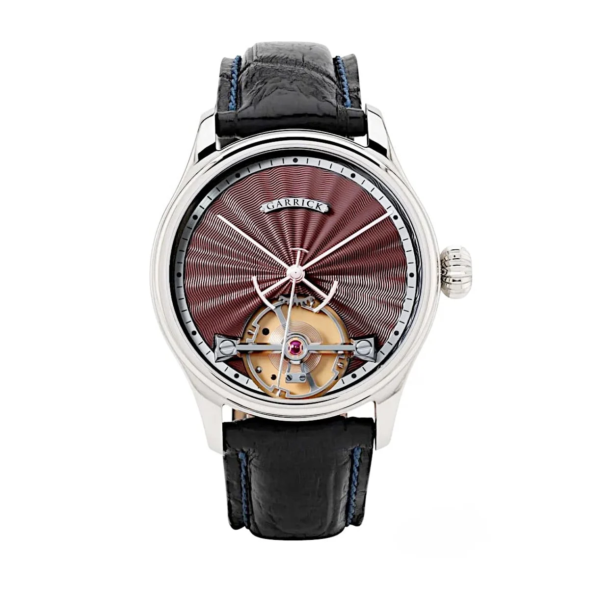 Garrick Deadbeat Seconds Engine Turned Red Dial S2-DBS-ERD 42 mm kol saati