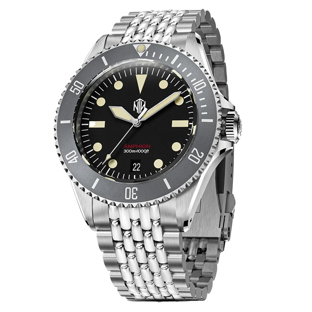 NTH Legends Series Amphion Commando Dive Watch with Date #WW-NTHL-ACKDB 48 mm kol saati
