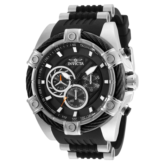 Invicta Bolt Girdex Watch - 52mm. Steel, Black (25523) kol saati