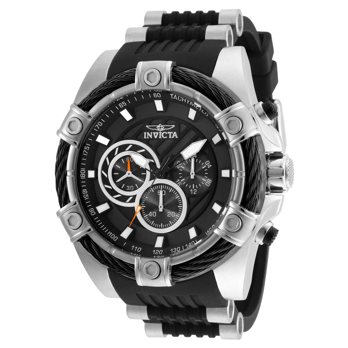 Invicta Bolt Girdex Watch - 52mm. Steel, Black (25523) 52 mm kol saati