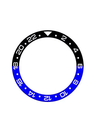 ST-Mods GMT Style Ceramic Bezel Insert Black/Blue (Dark Knight) GMTBLKBLU/SM/39 42 mm kol saati