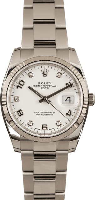 Rolex Date 115234 Arabic Diamond Dial Watch 115234SADO kol saati