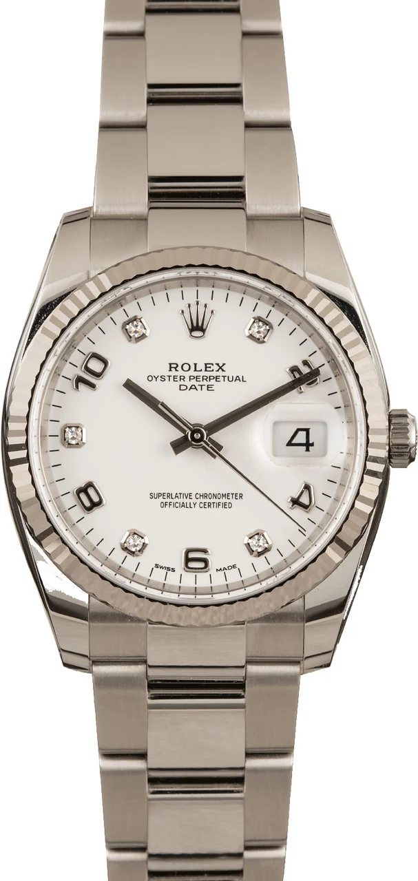 Rolex Date 115234 Arabic Diamond Dial Watch 115234SADO 34 mm kol saati