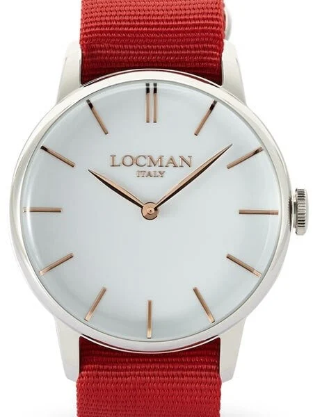 Locman Collection Sporty Quartz Dress Watch with 41mm Case #0251V08-00WHRGNR 41 mm kol saati