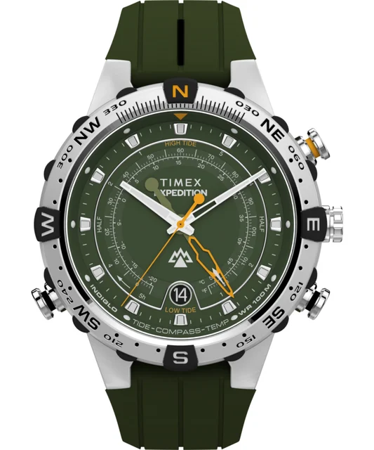 Timex Expedition® Tide-Temp-Compass 45mm Silicone Strap Watch TW2Y14400 kol saati
