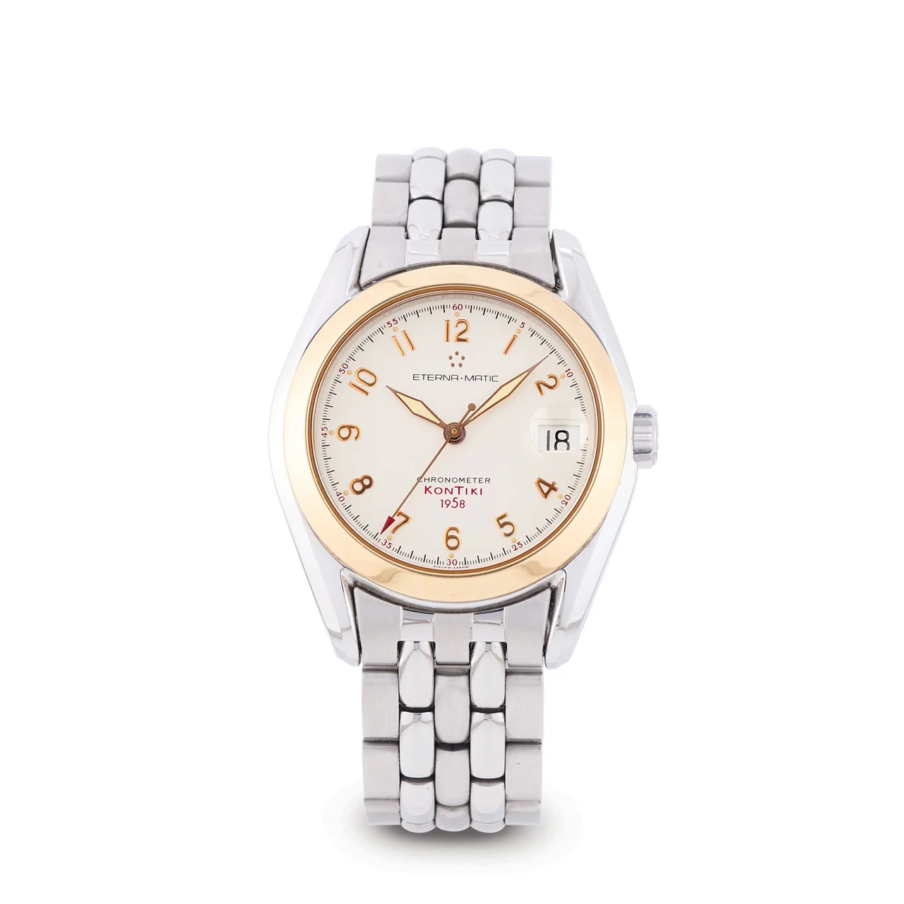 Eterna-Matic ETERNA-MATIC, REF. 1573.47, KONTIKI 1958, LIMITED 495/999, 18K PINK GOLD AND STEEL kol saati