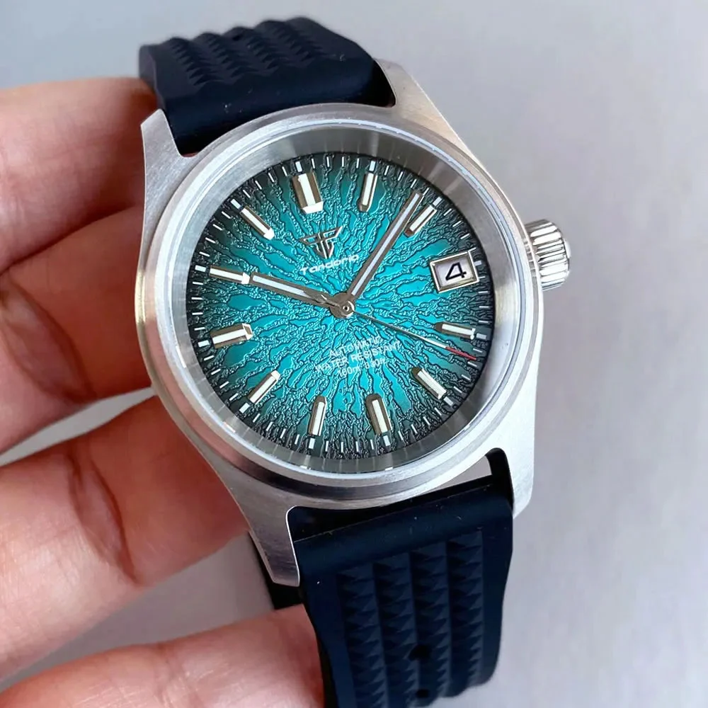 Tandorio Pilot watch 36mm TD105M Blue Red Multicolor Dial NH35A Automatic 200M WR Luminous Sapphire 09D9F13555784DE3B3BD2676B29A9371 36 mm kol saati