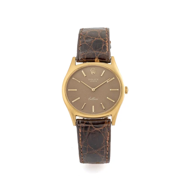 Rolex Ref. 3806, thin fancy shaped; “Cellini”; 18K yellow gold kol saati