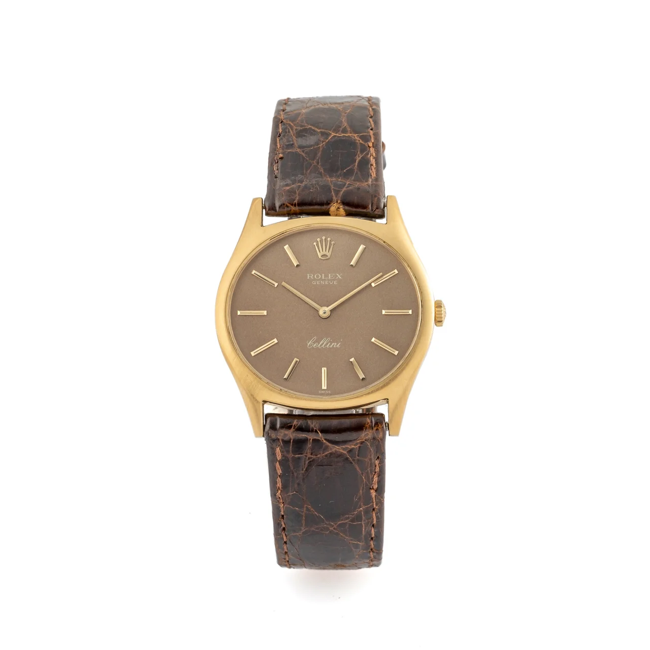 Rolex Ref. 3806, thin fancy shaped; “Cellini”; 18K yellow gold kol saati