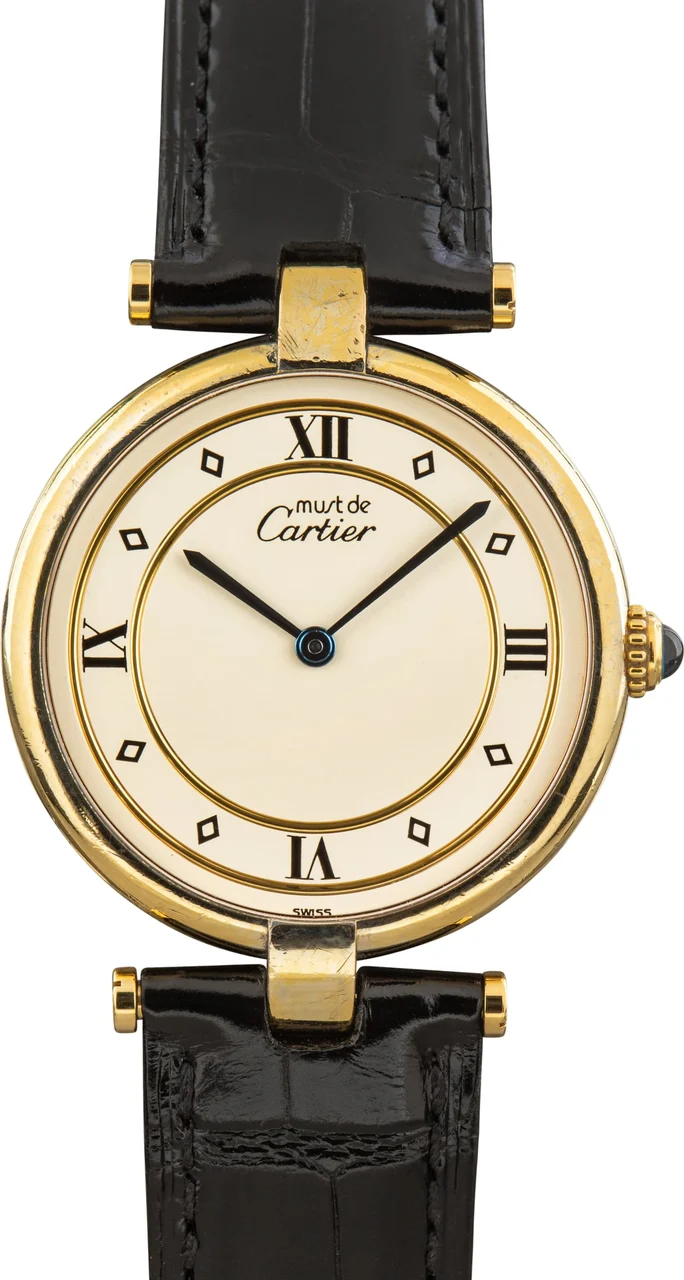 Cartier Must de Vermeil Tri-Color Dial 590003 kol saati