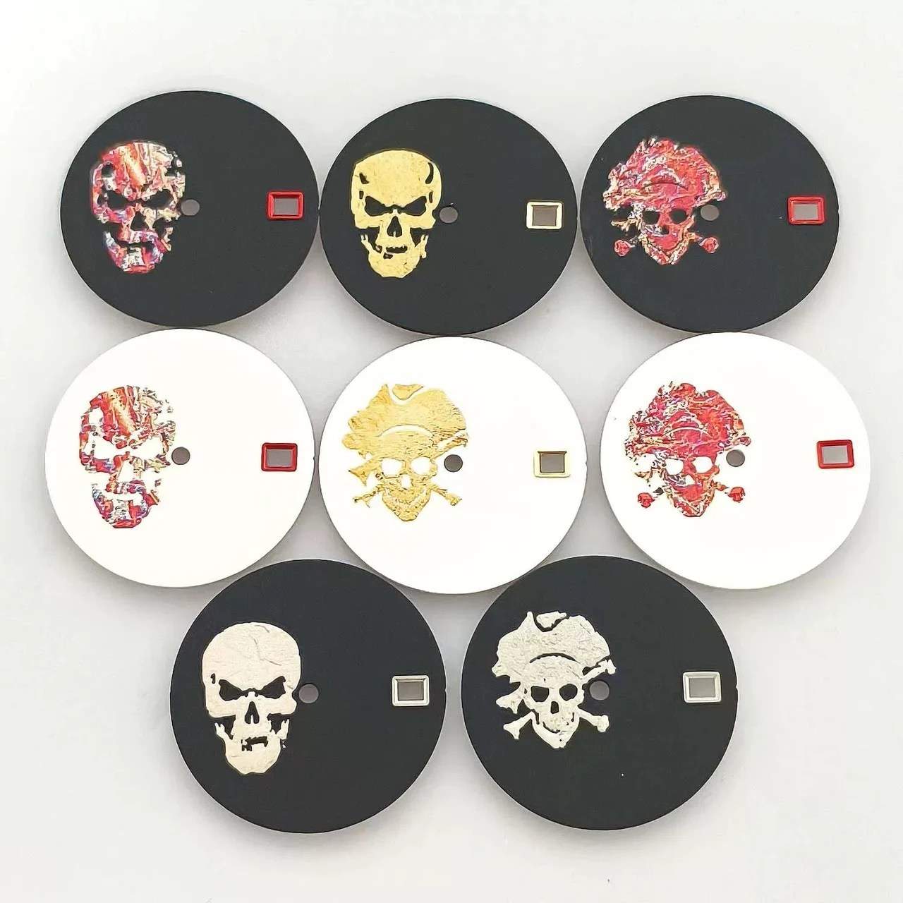 Tandorio Matte 28.5mm dial No logo skull dial no lume suitable for NH35/36 movement special 5877453848450 28.5 mm kol saati