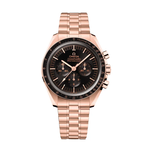 OMEGA Speedmaster Moonwatch Professional Sapphire Sedna Gold 42mm - Black on Bracelet O310