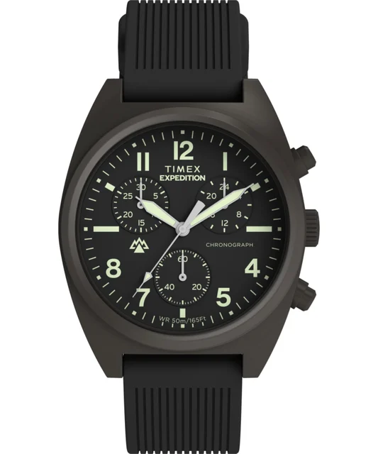 Timex Expedition® Capstone Chronograph 41mm Silicone Strap Watch TW2Y61000 kol saati