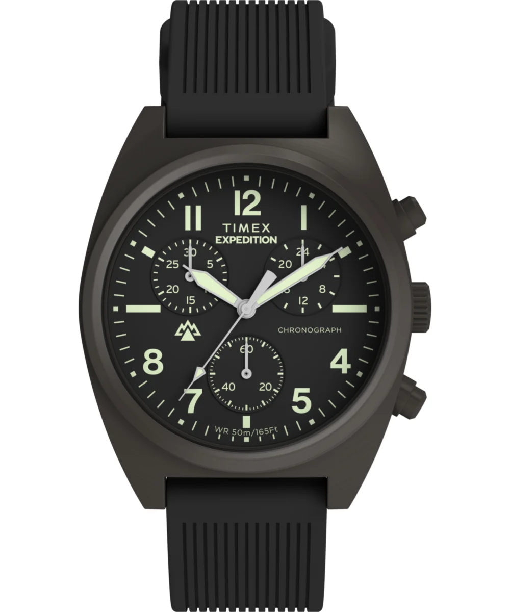 Timex Expedition® Capstone Chronograph 41mm Silicone Strap Watch TW2Y61000VQ 41 mm kol saati