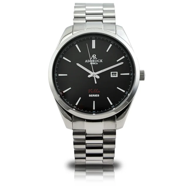 ASOROCK WATCHES Silver/black villa kol saati