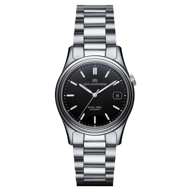 Sjöö Sandström Royal Steel Classic SS-1836-1-Black 36 mm kol saati