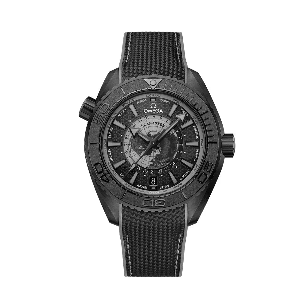 OMEGA Seamaster Planet Ocean 600M Black Ceramic 45.5mm - Black on Rubber Strap O21592462201007 45.5 mm kol saati