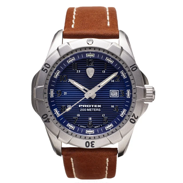 Protek Steel Tritium Dive Watch 2000 Series with Blue Dial #PT2003 kol saati