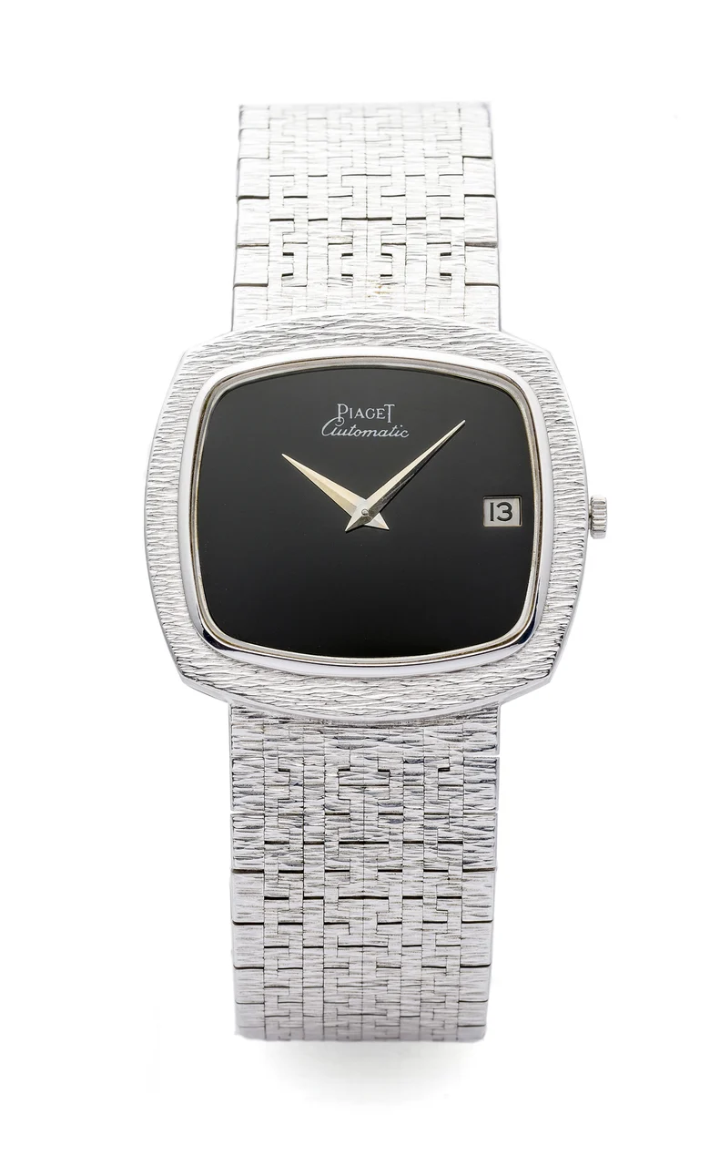 Piaget PIAGET REF. 13431 AUTOMATIC WHITE GOLD Fine, self-winding, 18K white gold wristwatch with date. kol saati
