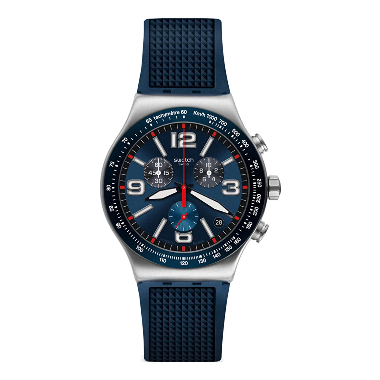 Swatch Irony Blue Grid YVS454 Quartz Saat 43 mm kol saati