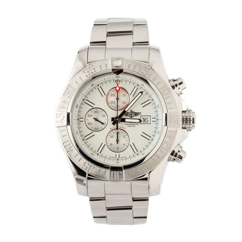 Breitling Super Avenger II Stainless Steel White Dial A1337111G779 48 mm kol saati