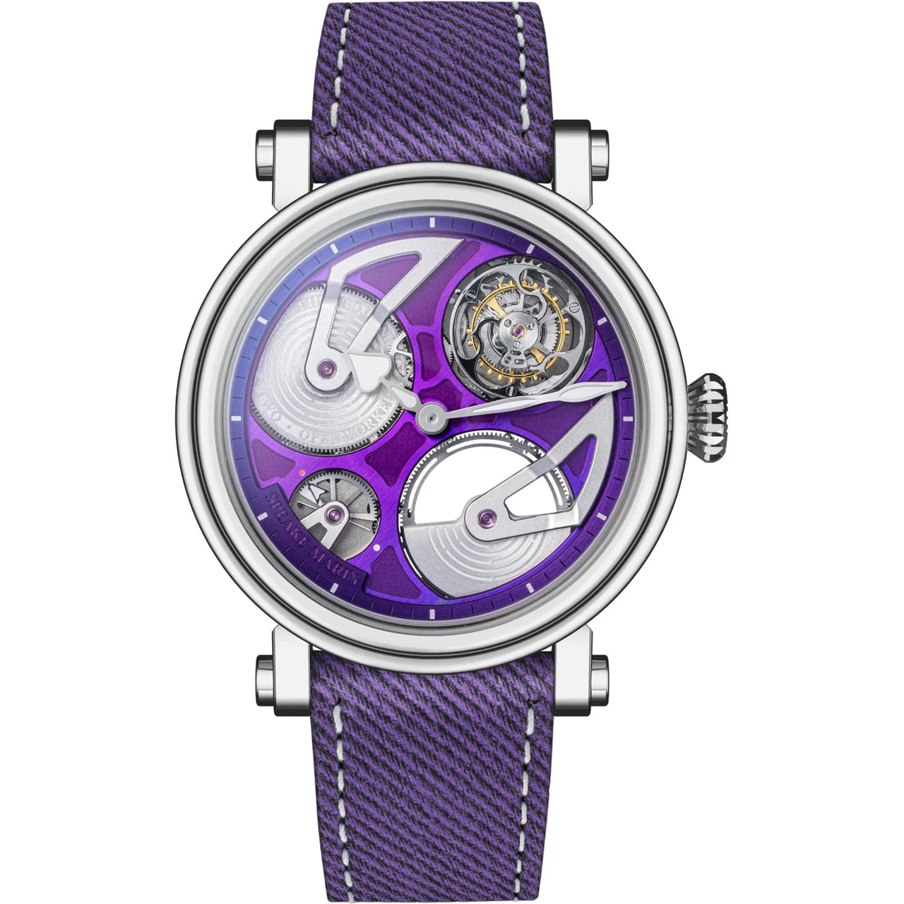 Speake-Marin Speake Marin 914211570 Openworked Tourbillon Purple Hour 42mm 42 mm kol saati