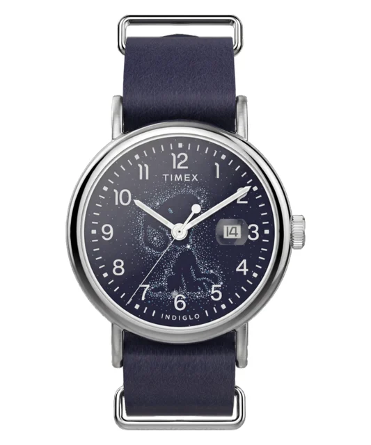 Timex Peanuts® x Weekender Astronomy 40mm Leather Strap Watch TW2Y84900VQ kol saati