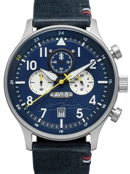AVI-8 Hawker Hurricane Bader Chronograph Watch #AV-4072-01 kol saati