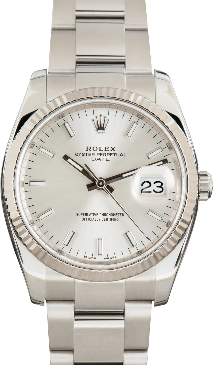 Rolex Date Diamond Dial 115234 34 mm kol saati