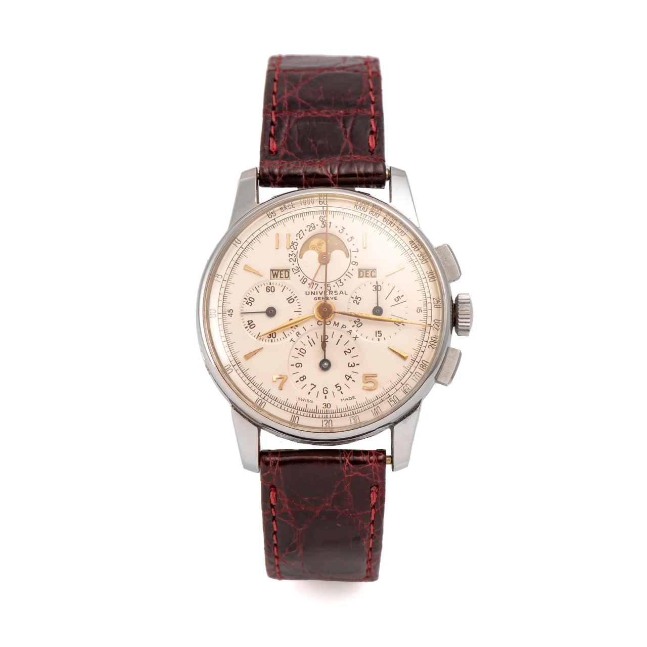 Universal Ref.22250 Tricompax, Triple Date, Moonphase, Chronograph, Stainless Steel kol saati